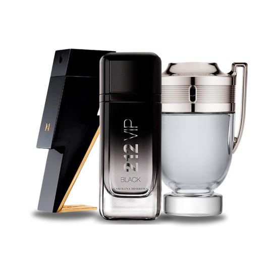 3 Parfum Combinatie - Bad Boy van Carolina Herrera, 212 VIP Black van Carolina Herrera en Invictus van Paco Rabanne [100 ml elk]