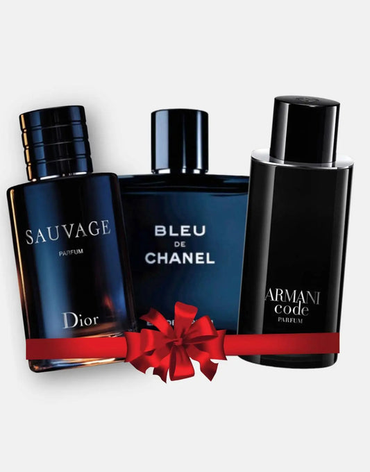 Combo van 3 Herenparfums – Christian Dior Sauvage Parfum + Bleu De Chanel + Armani Code